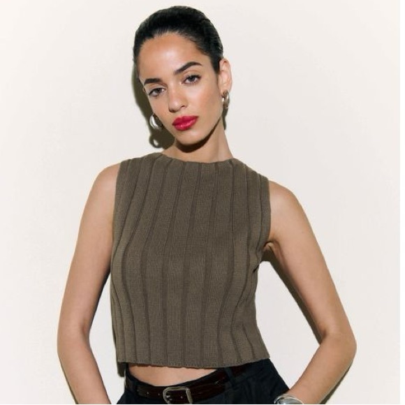 NWOT Reformation Callie Cotton Ribbed Sweater Tank - Picture 1 of 1